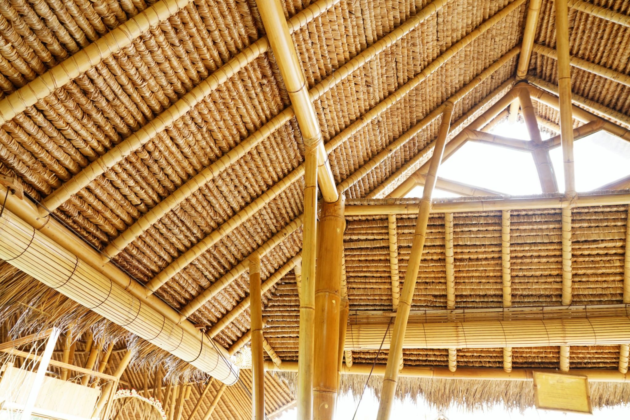 Bamboo shelters in Bali, Indonesia Bamboo shelters in Bali, Indonesia
