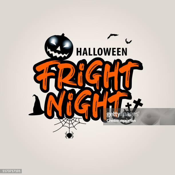 halloween fright night lettering - informationsgrafik stock illustrations