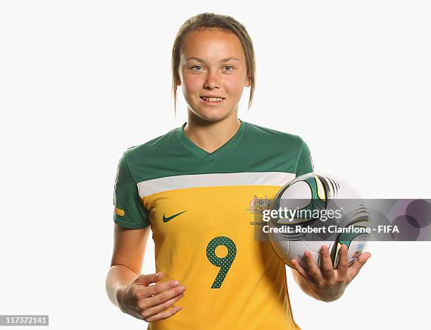 Caitlin Foord of Australia during the FIFA portrait session on June 26, 2011 in Dusseldorf, Germany.