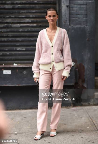 Model Gierdre Dukauskaite is seen outside the Gabriella Hearst show during New York Fashion Week S/S20 on September 10, 2019 in New York City.