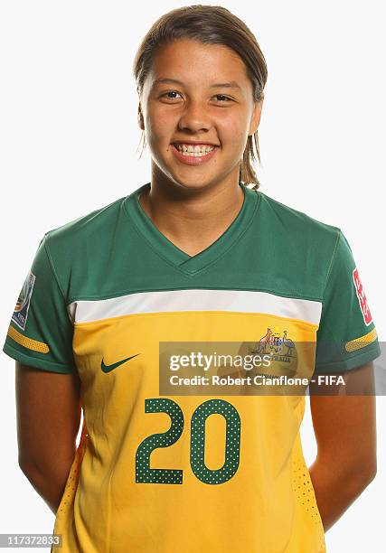 Samantha Kerr of Australia during the FIFA portrait session on June 26, 2011 in Dusseldorf, Germany.