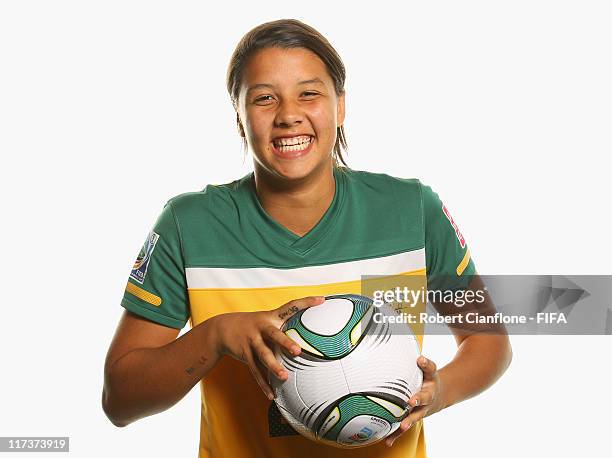 Samantha Kerr of Australia during the FIFA portrait session on June 26, 2011 in Dusseldorf, Germany.