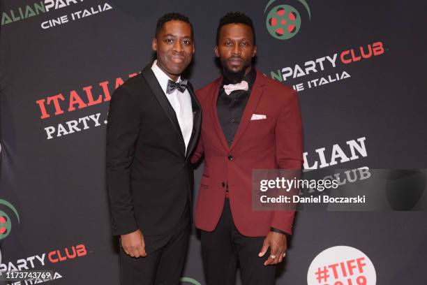 Jaze Bordeaux and Emmanuel Kabongo attend the Italian Party Club at TIFF 2019 at Artscape Daniels on September 10, 2019 in Toronto, Canada.