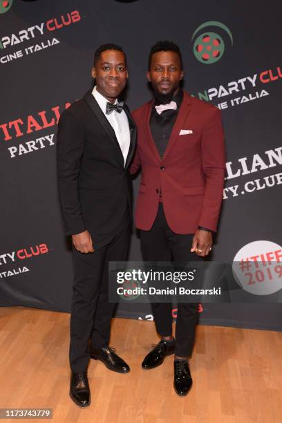 Jaze Bordeaux and Emmanuel Kabongo attend the Italian Party Club at TIFF 2019 at Artscape Daniels on September 10, 2019 in Toronto, Canada.