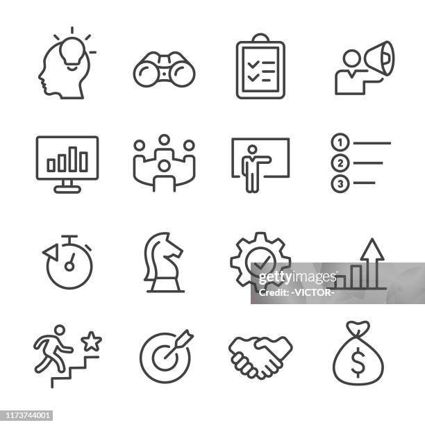 workflow icons - line series - workflow efficiency stock illustrations