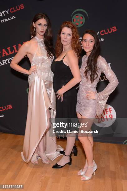Avaah Blackwell, Stephanie Jones and Kathryn Aboya attend the Italian Party Club at TIFF 2019 at Artscape Daniels on September 10, 2019 in Toronto,...