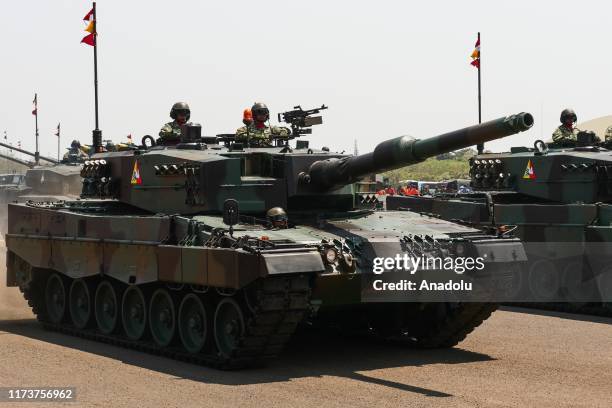Military tank parade on the 74th Indonesian National Armed Forces anniversary at Halim Perdanakusuma Airforce Base in Jakarta, Indonesia on 5 October...