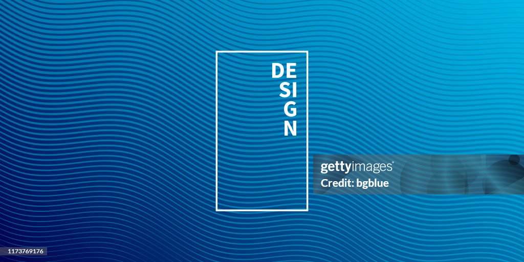 Trendy geometric design - Blue abstract background