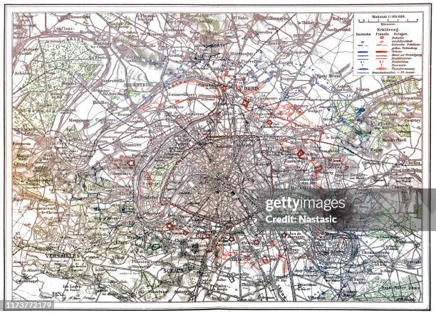 paris und umgebung 1870/71 - saint denis paris stock-grafiken, -clipart, -cartoons und -symbole