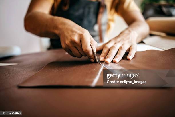 i'm precise - leather craftsmanship stock pictures, royalty-free photos & images