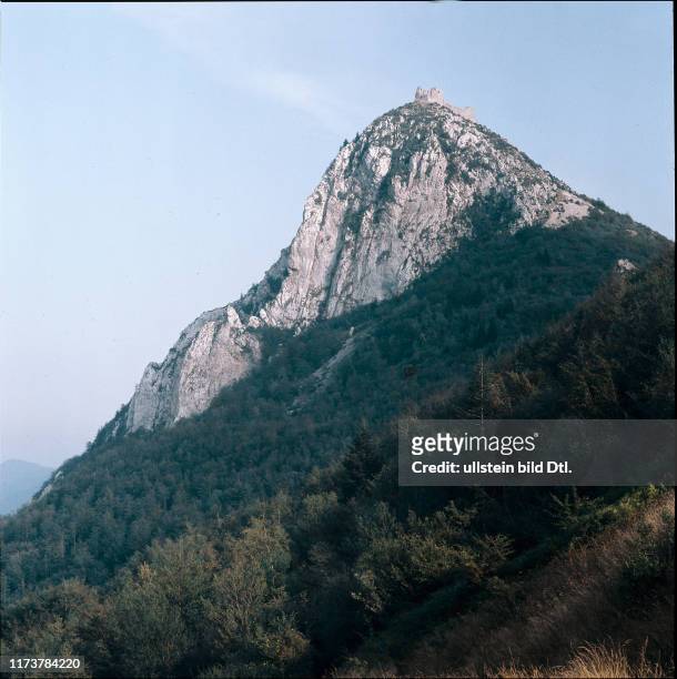 Castle of Montségur, eastern Pyrenees 1960