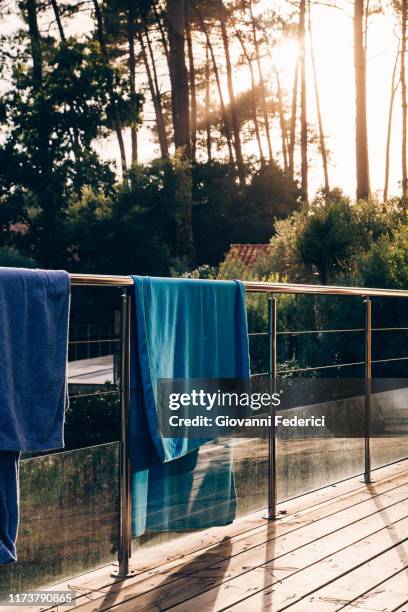 towels in sunlight - waschlappen stock-fotos und bilder