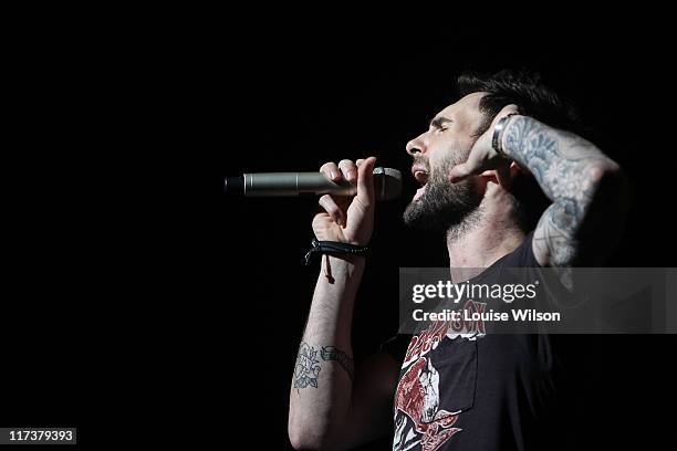 Adam Levine of Maroon Five performs live on stage at Acer Arena on May 6, 2011 in Sydney, Australia.