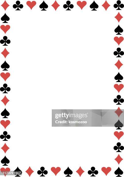 spielkartensymbole rahmen - zahlenkarte stock-grafiken, -clipart, -cartoons und -symbole