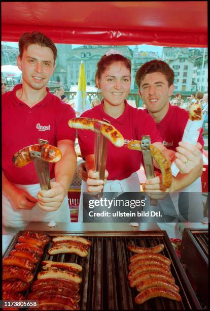 Market stall "Sausage and Cervelat, Zurich 1998