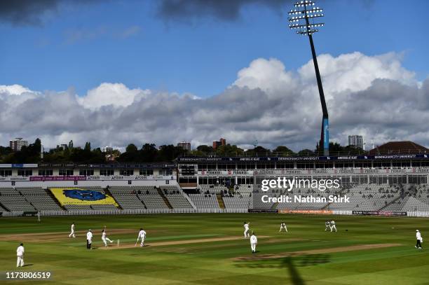 General view of play during the County Championship Division One match between Warwickshire and Essex at Edgbaston on September 11, 2019 in...