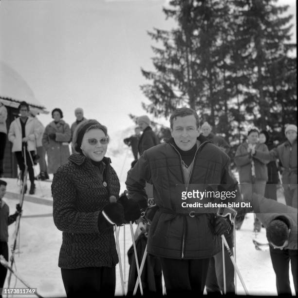 Queen Beatrix and Prince Claus from the Netherlands in Gstaad 1965