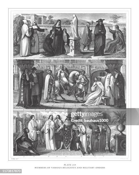 varieties of mankind engraving antique illustration, published 1851 - sect stock illustrations