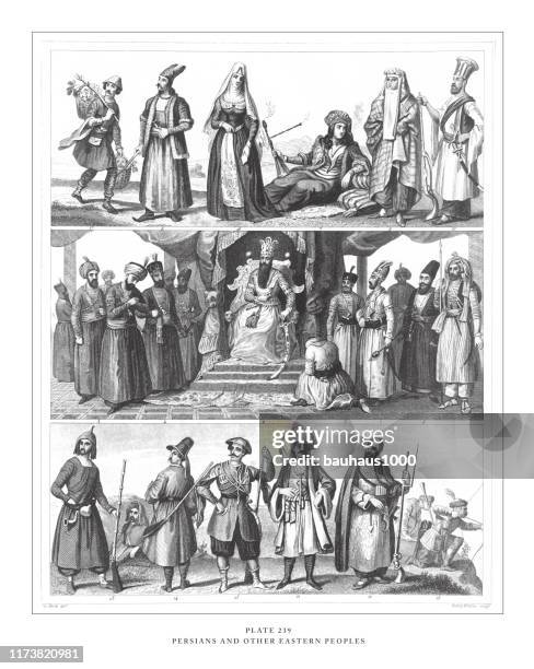 perser und andere östliche völker gravur antike illustration, veröffentlicht 1851 - kurdish woman stock-grafiken, -clipart, -cartoons und -symbole