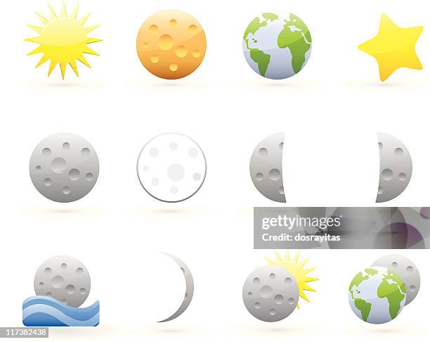 icon-set, moon - harvest moon stock-grafiken, -clipart, -cartoons und -symbole