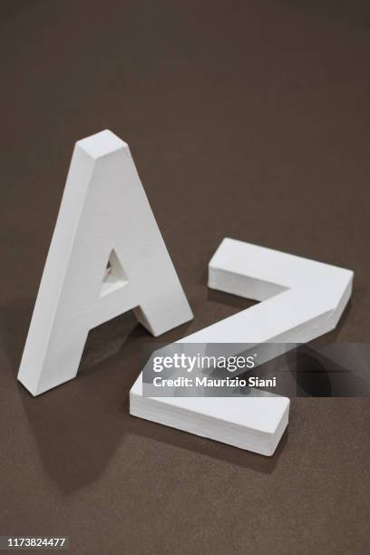 studio shot of a and z letters - letter z stock pictures, royalty-free photos & images