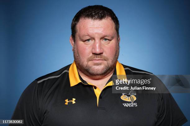 Dai Young, Director of Rugby of Wasps poses for a portrait during the Gallagher Premiership Rugby 2019-20 Season Launch at Twickenham Stadium on...