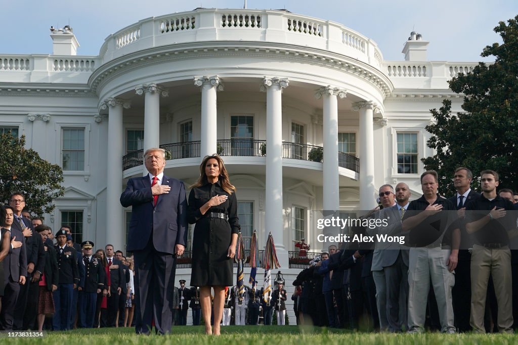 President And Mrs Trump Participate In Moment Of Silence On Anniversary Of 9/11