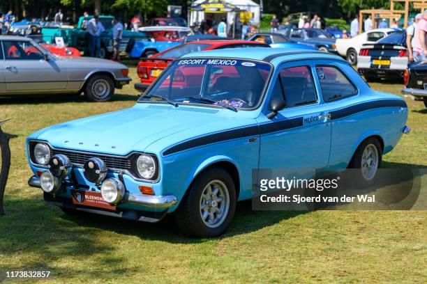 Ford Escort Mexicp classic rallycar on display at the 2019 Concours d'Elegance at palace Soestdijk on August 25, 2019 in Baarn, Netherlands. This is...