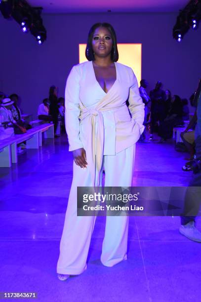 Claire Sulmers attends Aliette fashion show during New York Fashion Week: The Shows at Gallery II at Spring Studios on September 11, 2019 in New York...