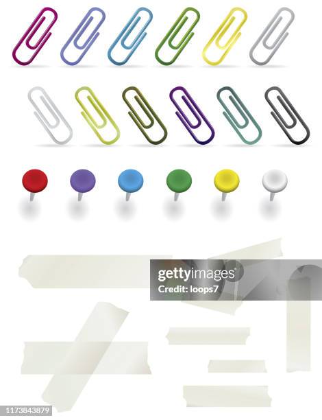 stationary collection - paper clip stock illustrations