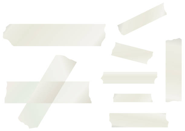 masking tape collection - scratched paper stock illustrations