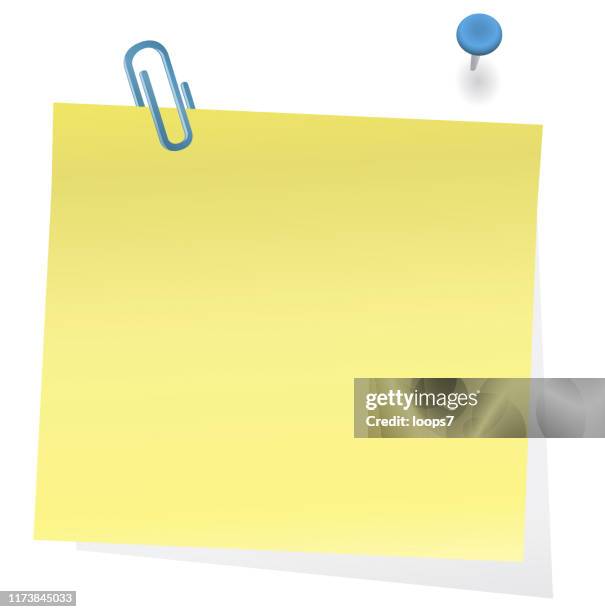 yellow sticky note - yellow post it notes stock illustrations