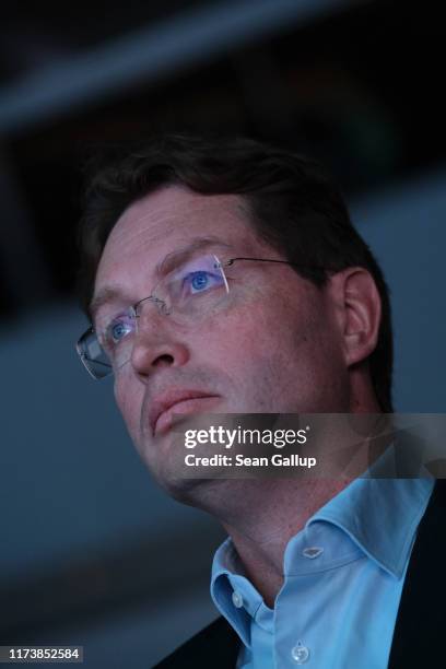 Ola Kaellenius, Chairman of Daimler AG, prepares to speak during the press days at the 2019 IAA Frankfurt Auto Show on September 11, 2019 in...