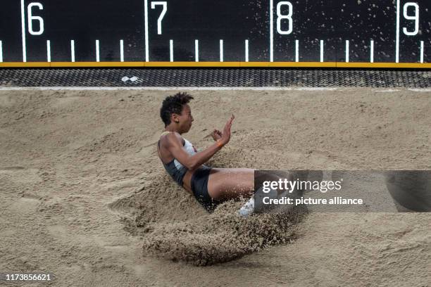 October 2019, Qatar, Doha: Athletics, IAAF World Championship at Khalifa International Stadium: long jump, women, qualification. Malaika Mihambo from...
