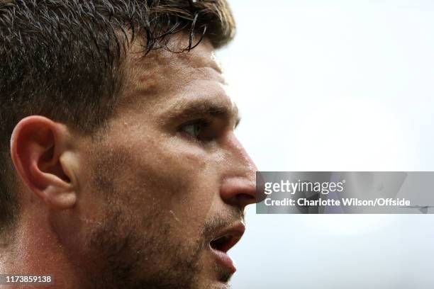 Daryl Janmaat of Watford during the Premier League match between Watford FC and Sheffield United at Vicarage Road on October 5, 2019 in Watford,...