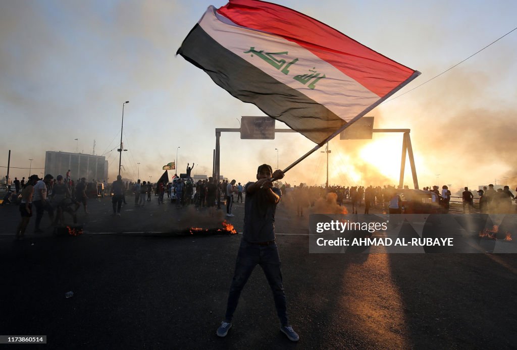 TOPSHOT-IRAQ-POLITICS-PROTEST