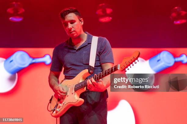 Sam Halliday of Two Door Cinema Club performs on stage at O2 Academy Glasgow on October 5, 2019 in Glasgow, Scotland.