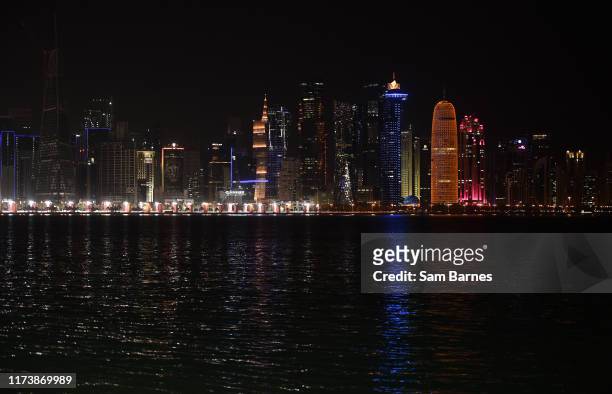 Doha , Qatar - 5 October 2019; A general view of the Doha Skyline during the Men's Marathon during day nine of the 17th IAAF World Athletics...