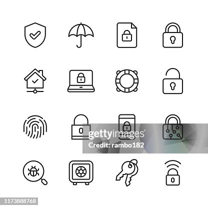Security Line Icons. Editable Stroke. Pixel Perfect. For Mobile and Web. Contains such icons as Security, Shield, Insurance, Padlock, Computer Network, Support, Keys, Safe, Bug, Cybersecurity. Security Line Icons. Editable Stroke. Pixel Perfect. For Mobile and Web. Contains such icons as Security, Shield, Insurance, Padlock, Computer Network, Support, Keys, Safe, Bug, Cybersecurity.