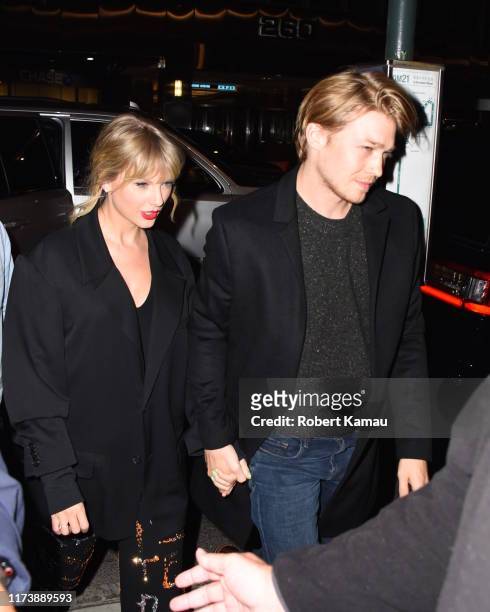 Taylor Swift and Joe Alwyn are seen at Zuma restaurant on October 6, 2019 in New York City.