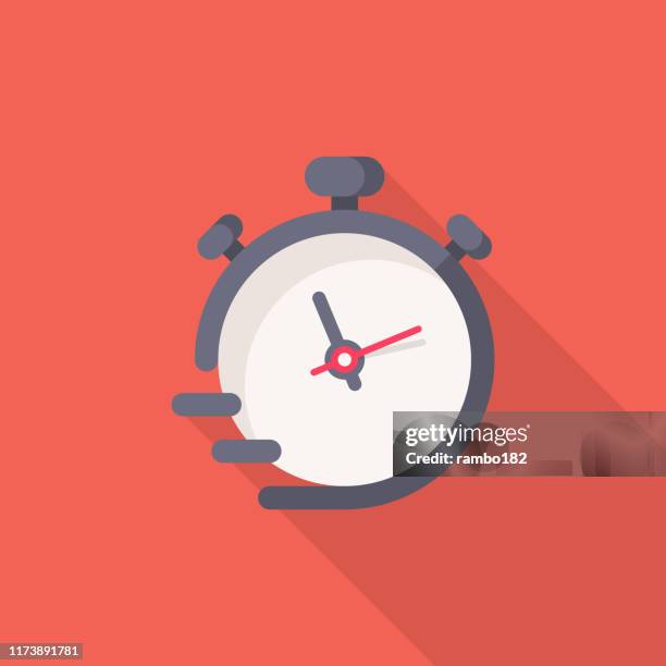 stockillustraties, clipart, cartoons en iconen met stopwatch plat icoon. pixel perfect. voor mobiel en internet. - stopwatch