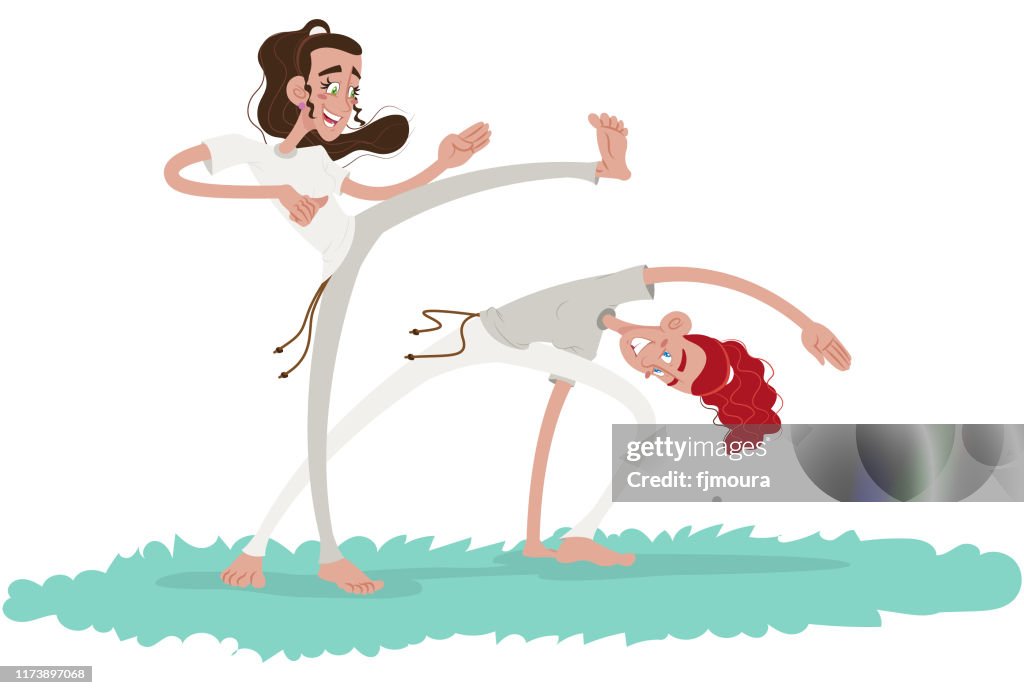 Playing capoeira Brazil