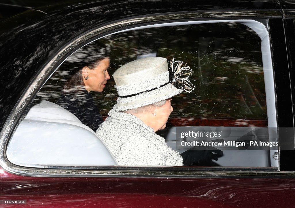 Queen attends church service