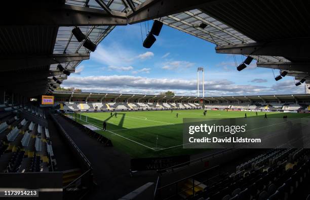 General view of Bravida Arena ahead of the Allsvenskan match between BK Hacken and Ostersunds FK at Bravida Arena on October 6, 2019 in Gothenburg,...