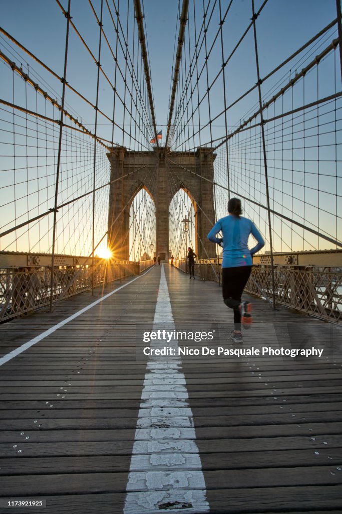 Runner at the Brooklyn Bridge