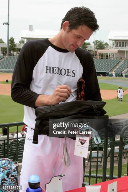 Josh Hopkins during Klein Creative Communications Provides Gift Bags at the 2006 Reebok Heroes Celebrity Baseball Game at Dr. Pepper Ballpark in...