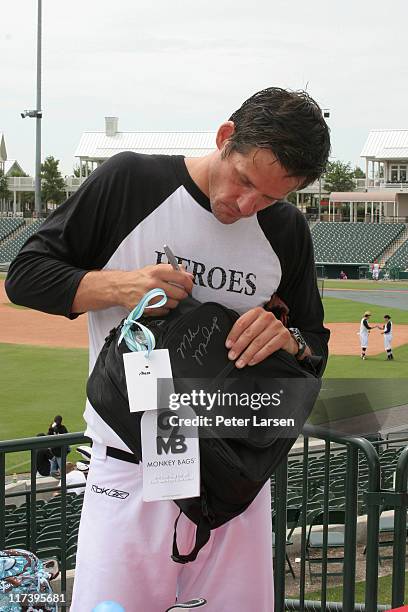 Josh Hopkins during Klein Creative Communications Provides Gift Bags at the 2006 Reebok Heroes Celebrity Baseball Game at Dr. Pepper Ballpark in...