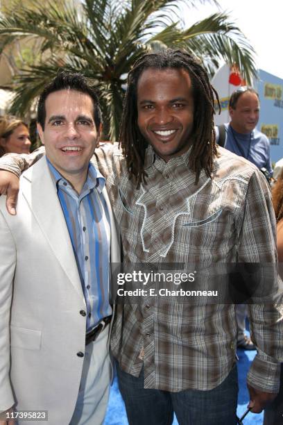 Mario Cantone and Sal Masekela during The Premiere of Columbia Pictures and Sony Pictures Animation's "SURF'S UP" at Mann Village Theatre in...