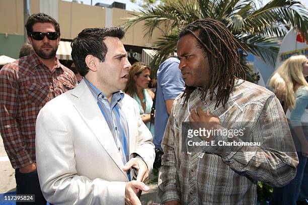Mario Cantone and Sal Masekela during The Premiere of Columbia Pictures and Sony Pictures Animation's "SURF'S UP" at Mann Village Theatre in...