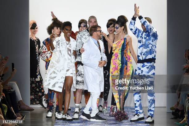 Designer Johnson Hartig and models walks the runway for Libertine during New York Fashion Week: The Shows at Gallery II at Spring Studios on...